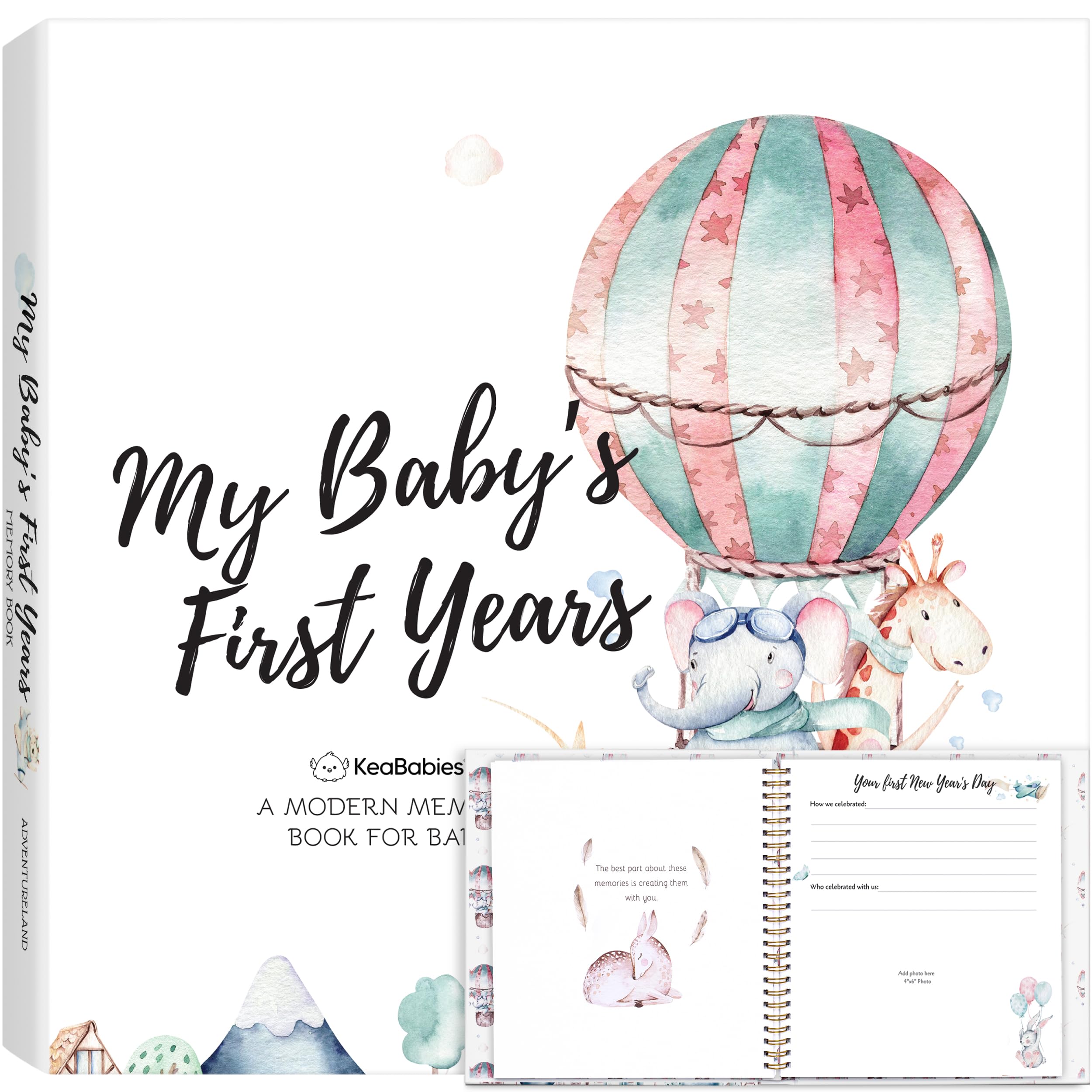 KeaBabies AdventureLand memory book cover with whimsical characters for keepsakes