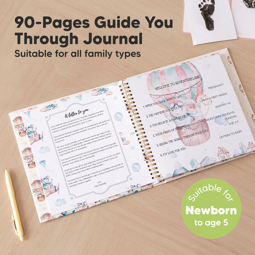KeaBabies AdventureLand milestones page with prompts for memorable moments