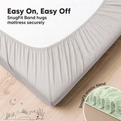 KeaBabies Aereo fitted crib sheets sage fabric texture emphasizing breathable sleep