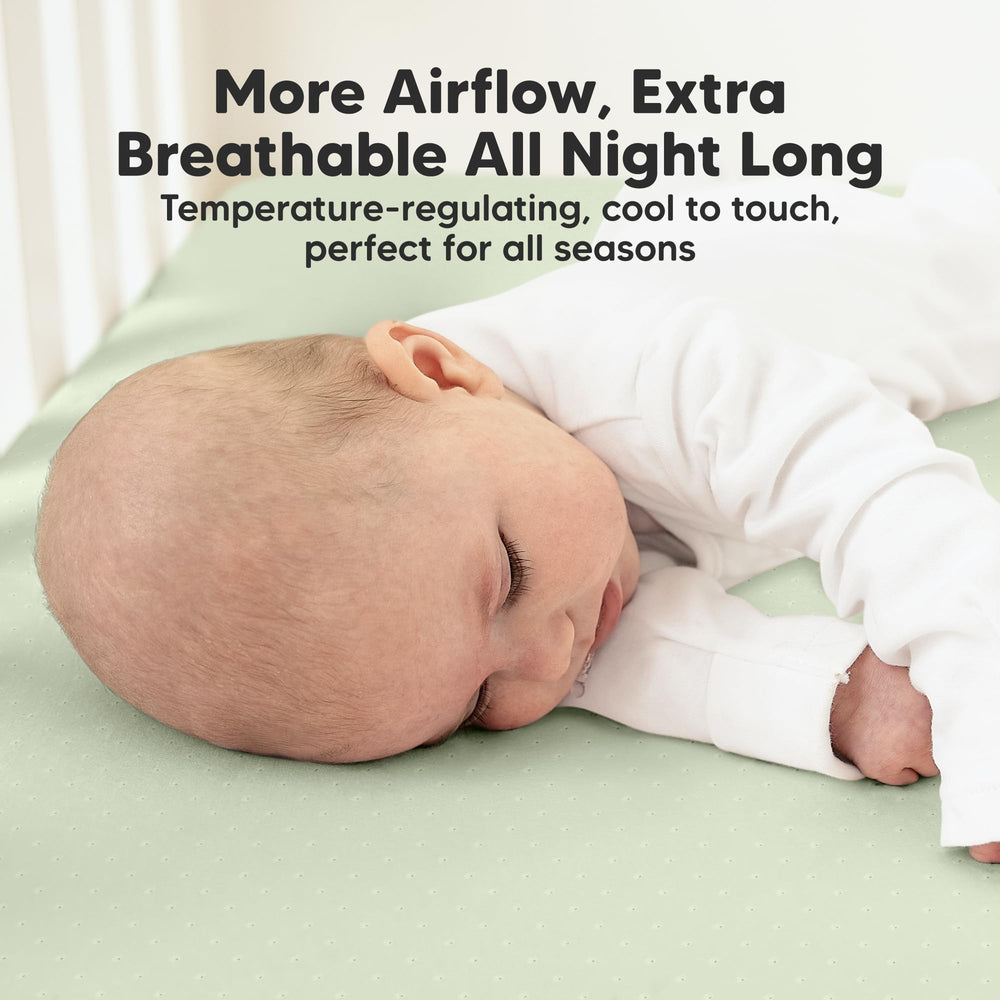 KeaBabies Aereo fitted crib sheets sage gift-box packaging ready as a present