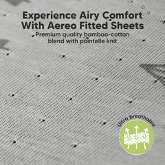 KeaBabies Aereo fitted crib sheets sage on mattress highlights snug elastic fit