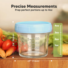 KeaBabies airtight leak-proof jar keeps puree fresh and spills contained.