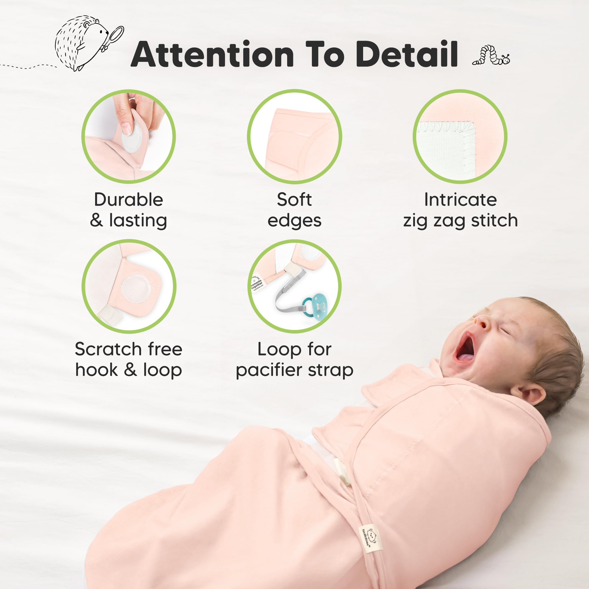 KeaBabies all-season lightweight swaddle keeps baby comfortable.