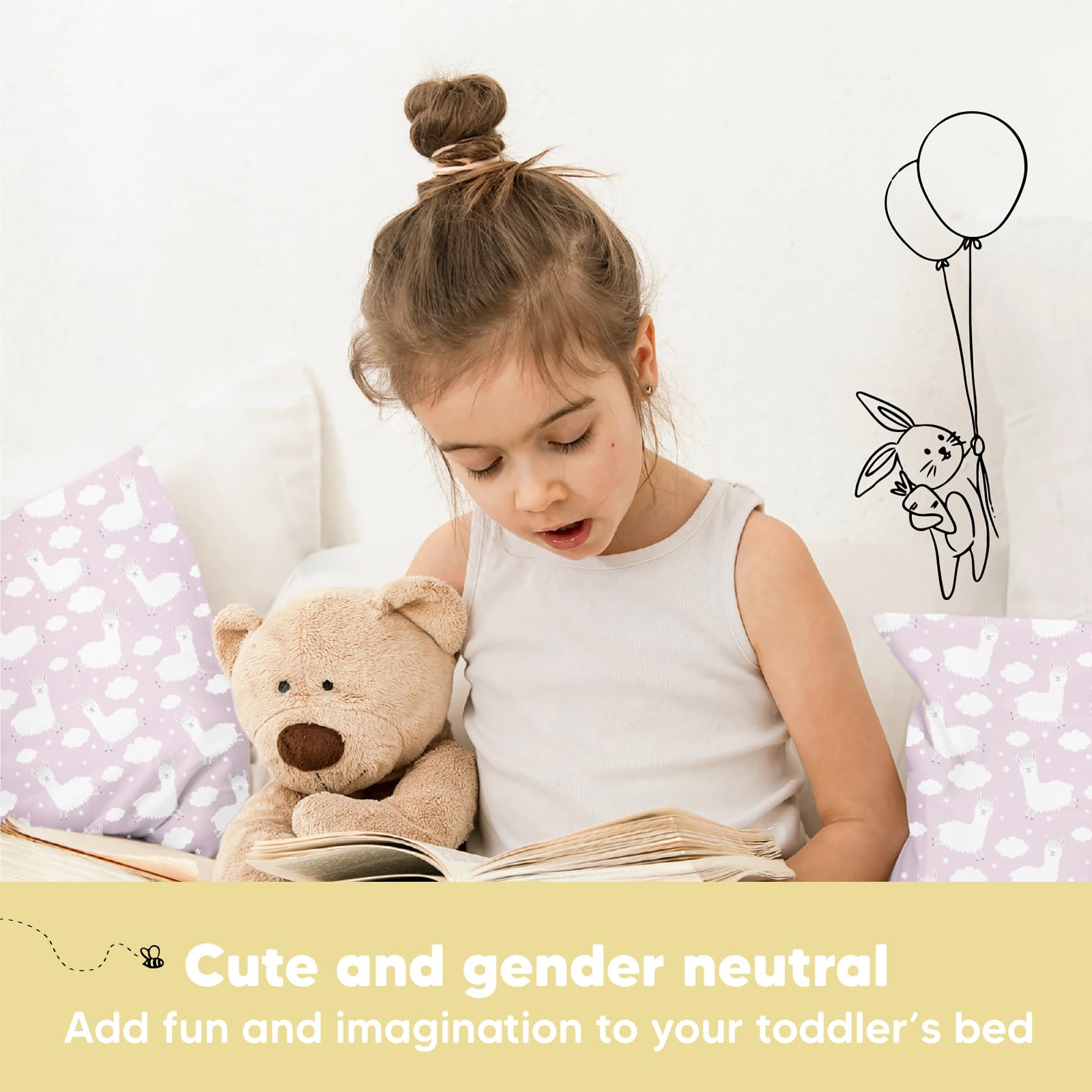 KeaBabies 13x18 pillow fits toddler bed for 2-5 years snug sleep.