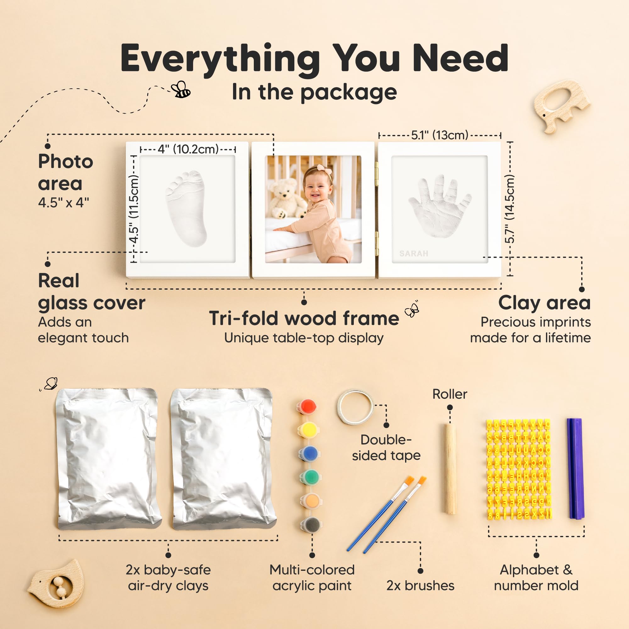 KeaBabies Alpine White footprint kit captures tiny prints for a sentimental keepsake