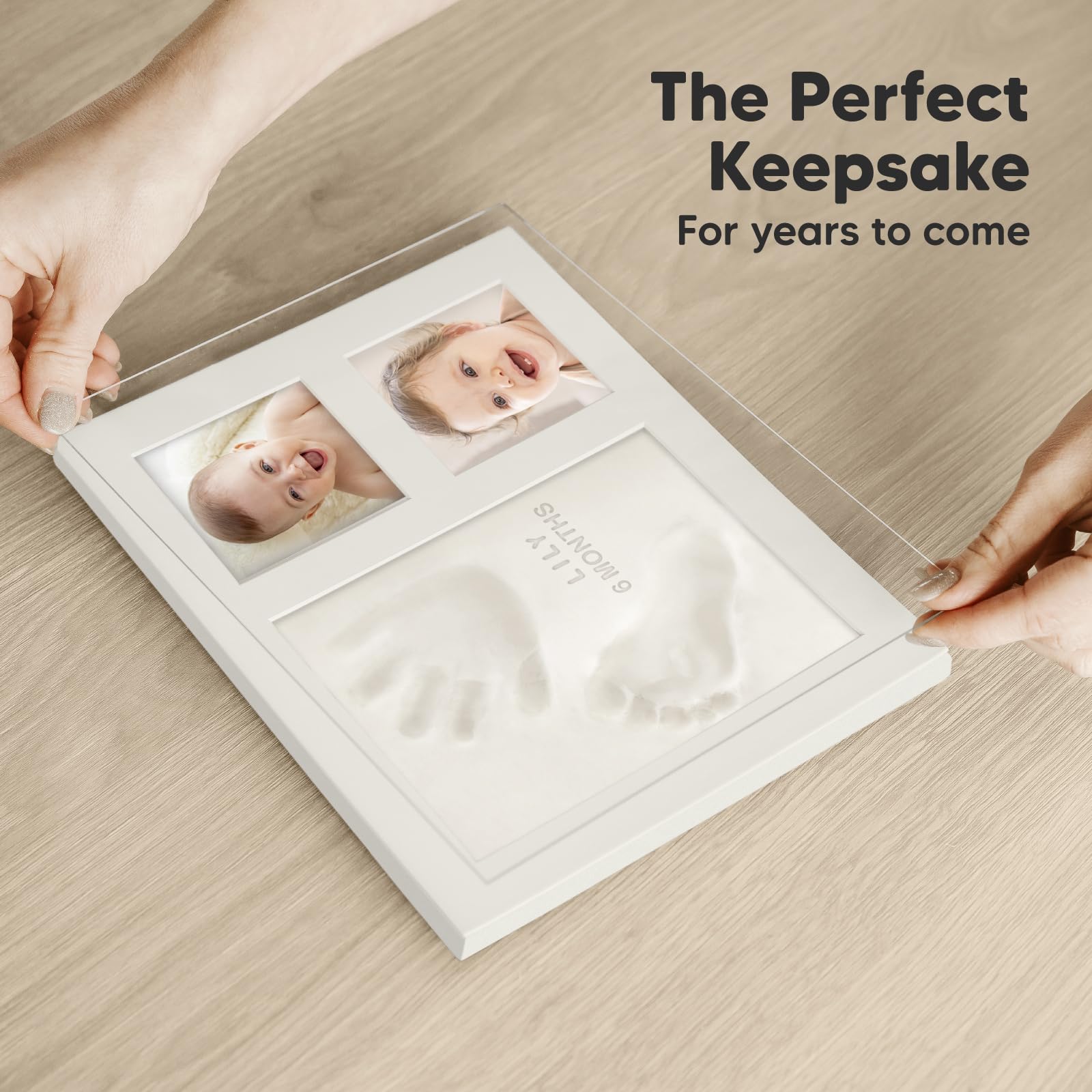 KeaBabies Alpine White frame with glass cover, durable keepsake display
