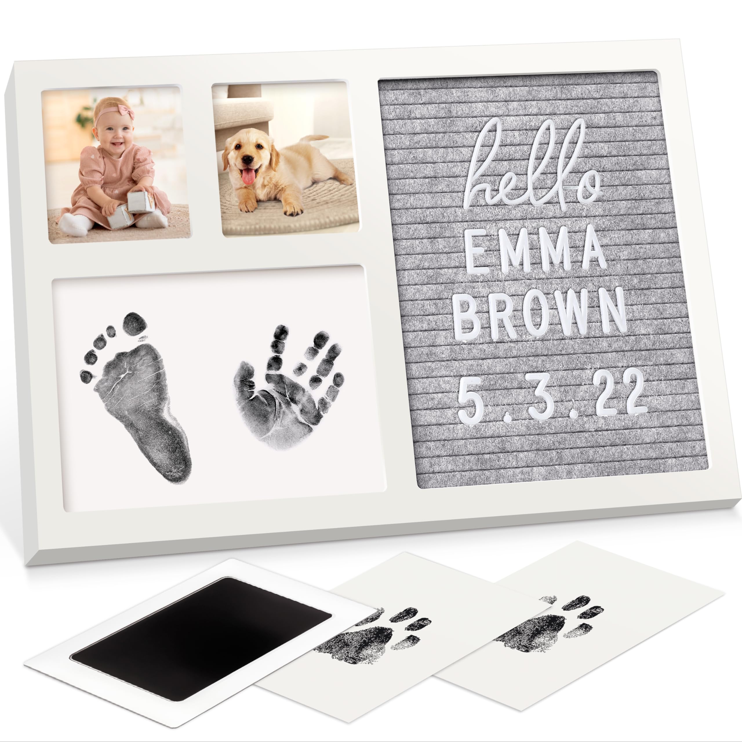 KeaBabies alpine white frame with handprint captures a precious keepsake for nursery decor.