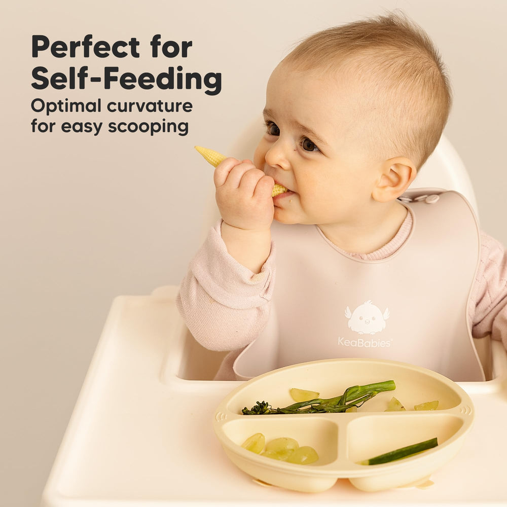 KeaBabies amethyst color plate adds vibrancy to baby mealtimes.