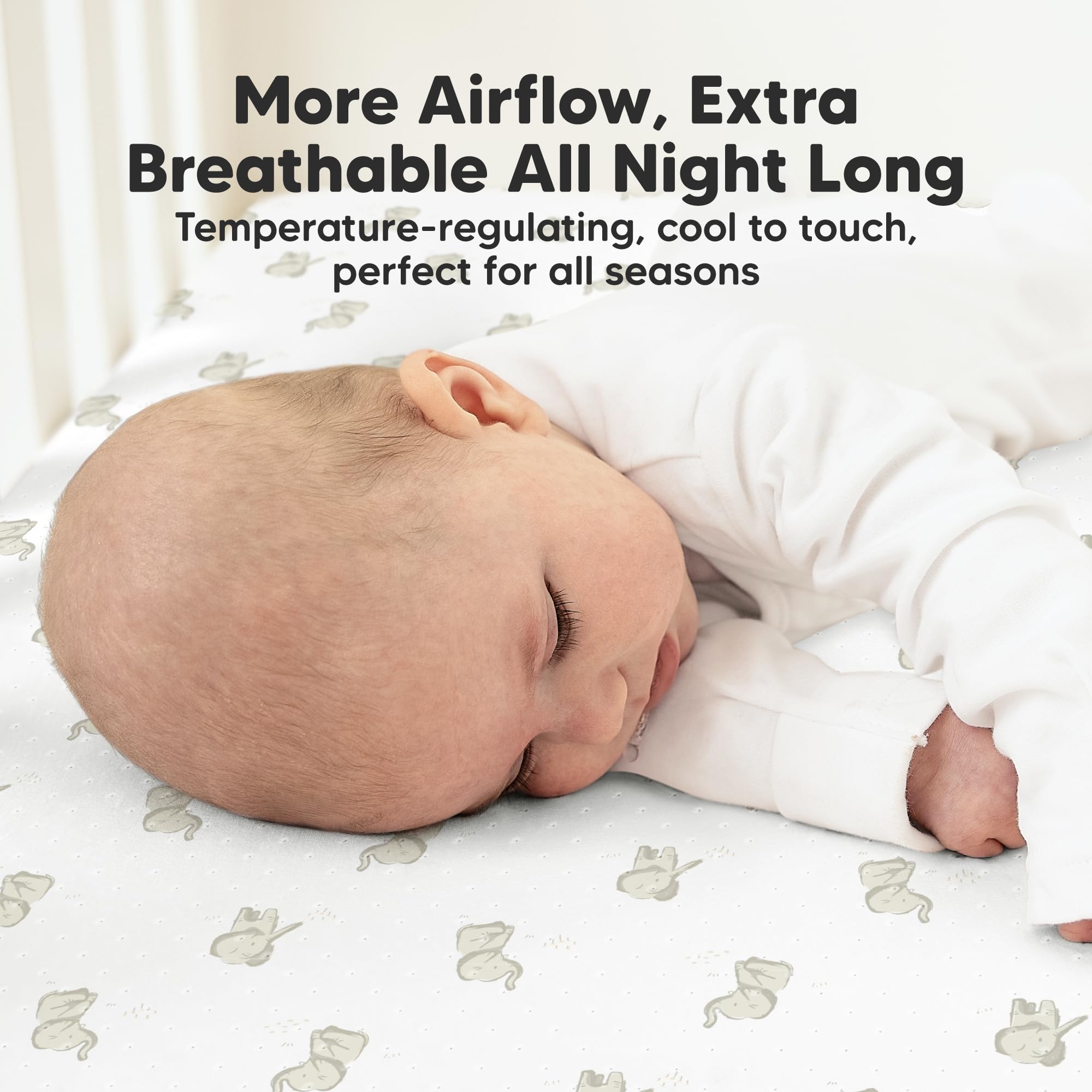 KeaBabies Aereo 52x28 crib sheet fits standard mattresses securely