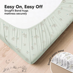 KeaBabies Aereo durable stitching detail demonstrates long-lasting crib sheet quality