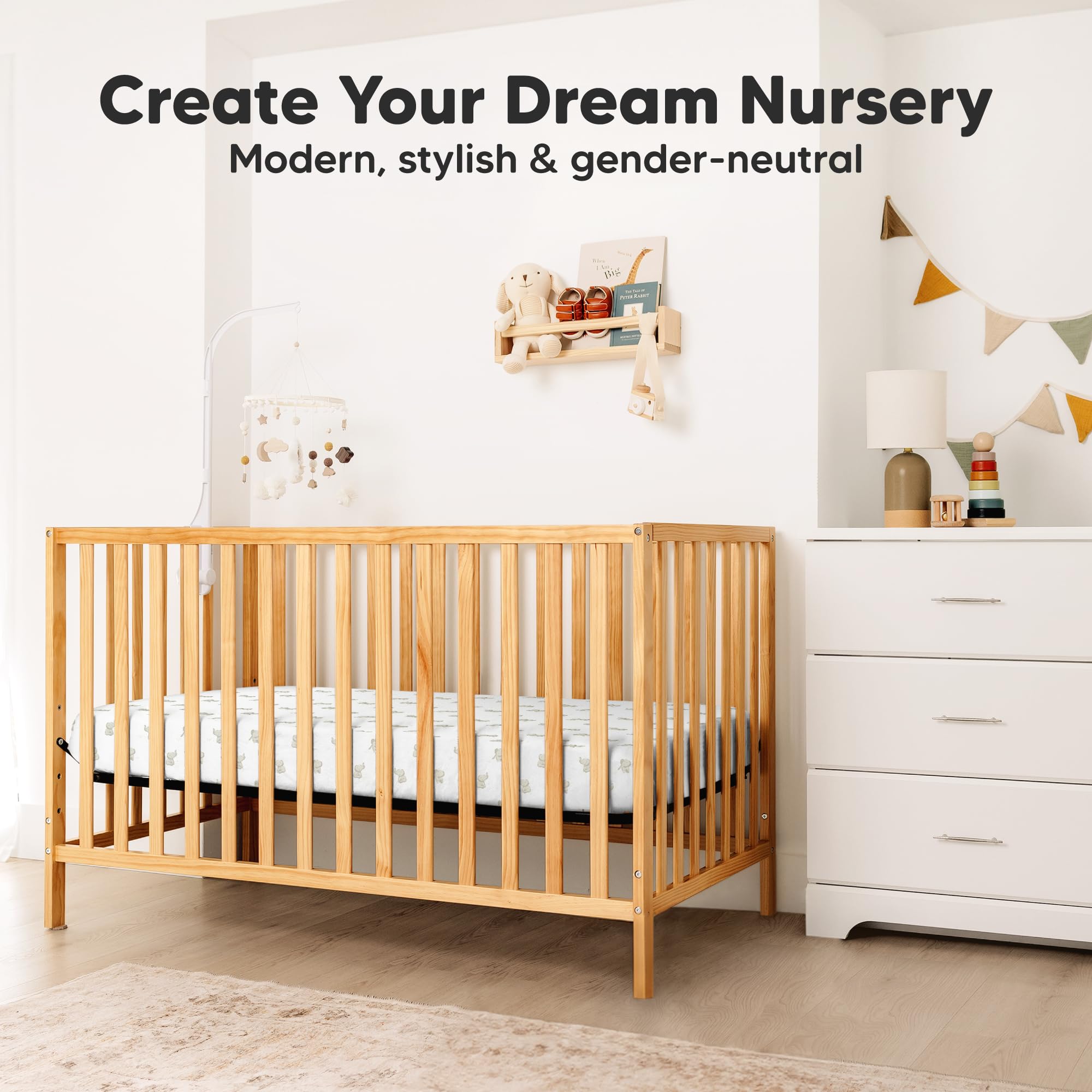 KeaBabies Aereo machine-washable crib sheet stays shrink-proof after washes