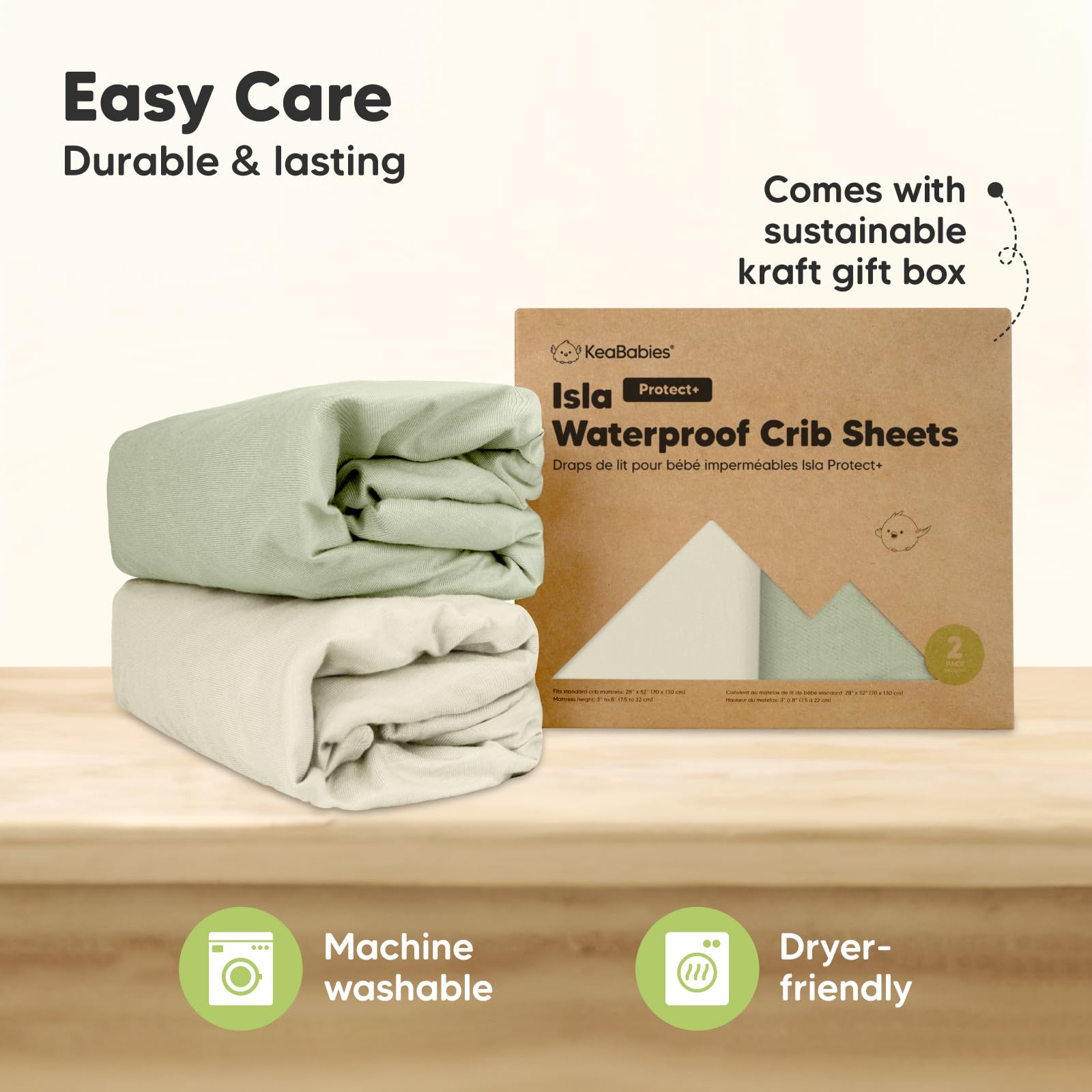 KeaBabies avocado bamboo viscose fabric feels gentle on skin.