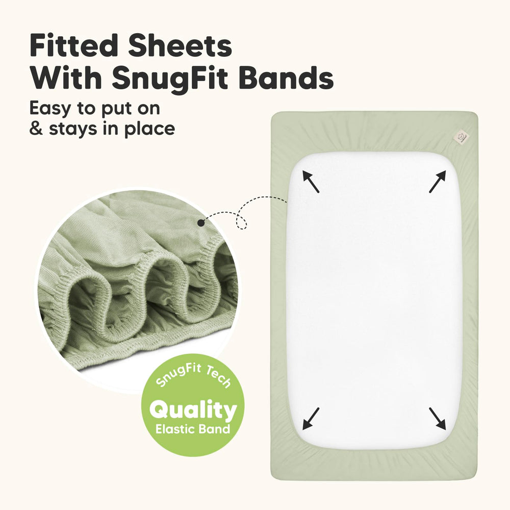 KeaBabies avocado double-stitched sheets offer lasting protection and durability.