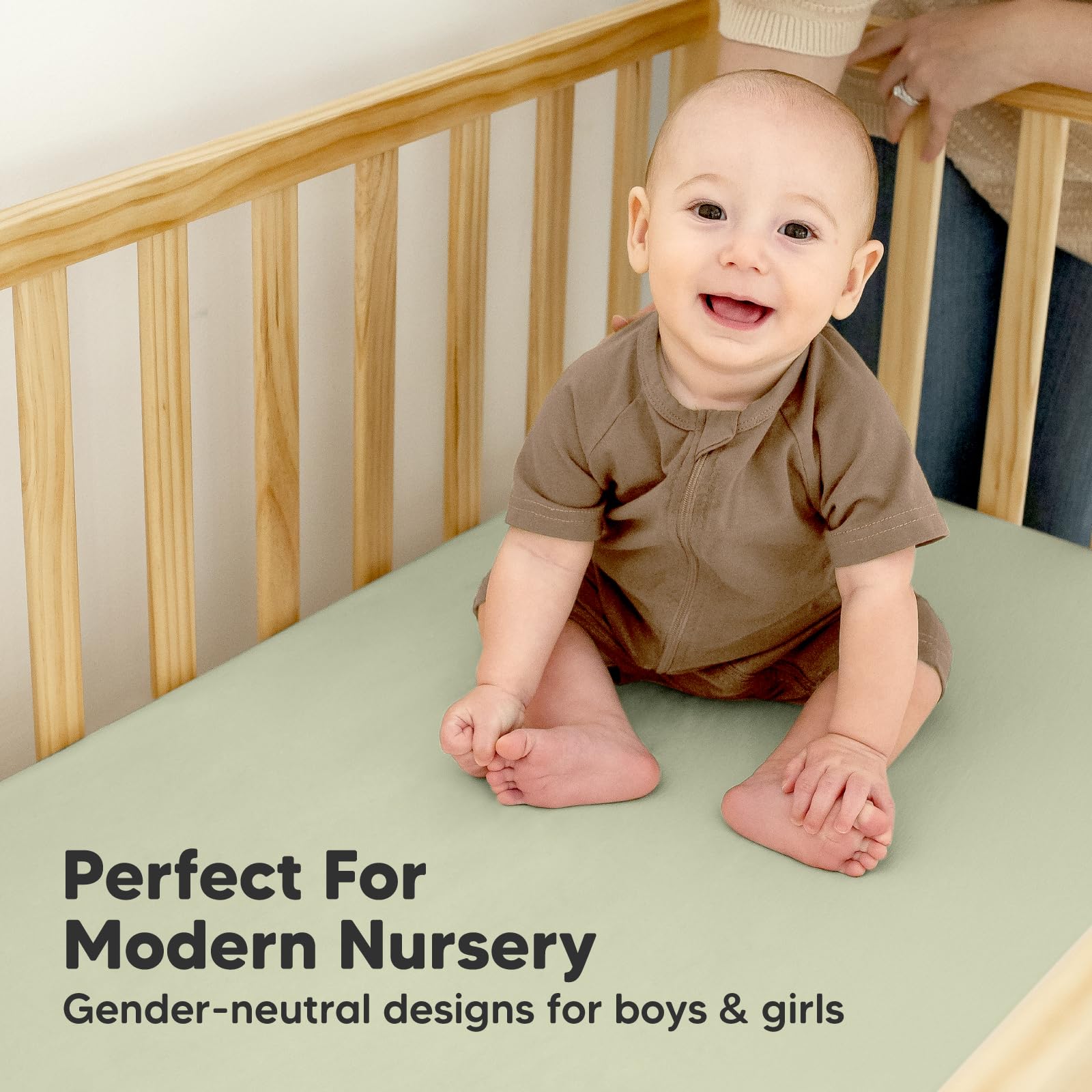 KeaBabies avocado waterproof crib sheets simplify laundry with machine wash.