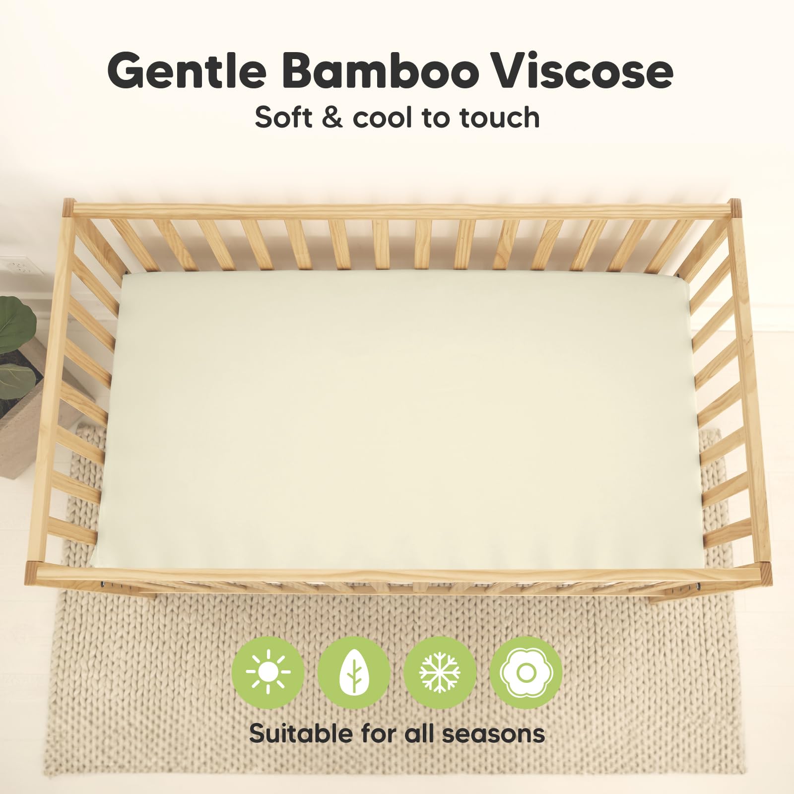 KeaBabies avocado neutral nursery color complements any crib décor.