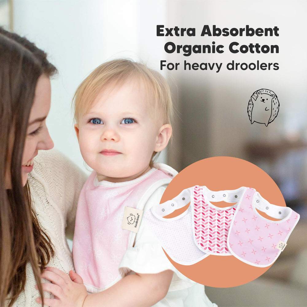 KeaBabies bib on toddler during meal demonstrating full coverage