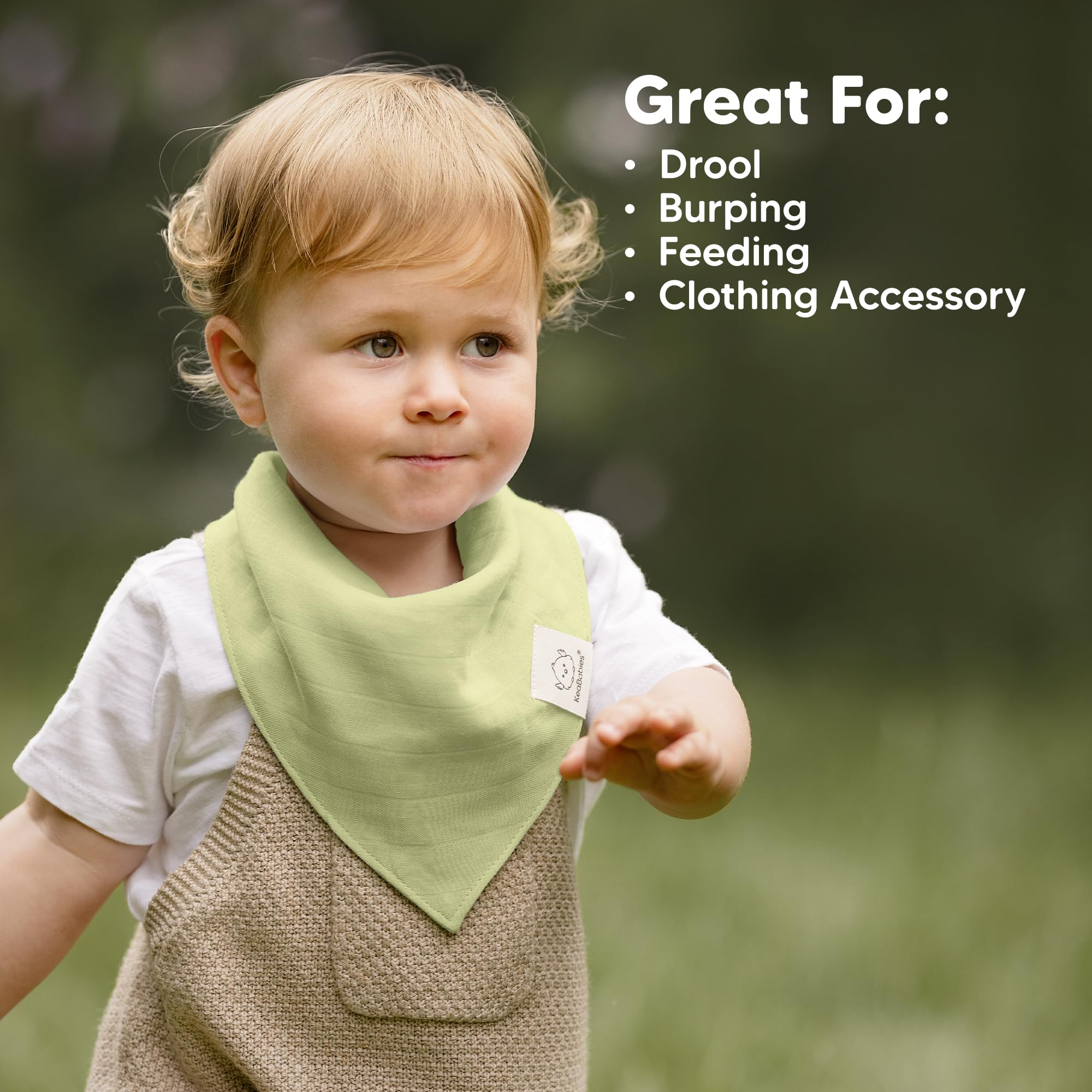KeaBabies 0-36 months bibs provide comfortable growth fit