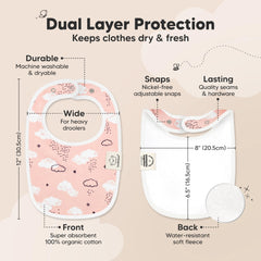 KeaBabies bibs dual-layer absorbent with water-resistant backing for messier days