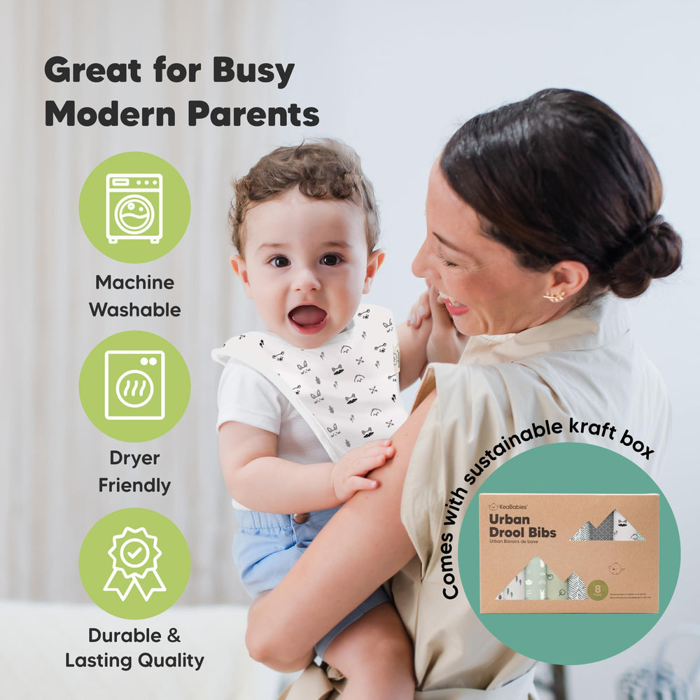 KeaBabies newborn to 24-month size range illustrated by adjustable fit