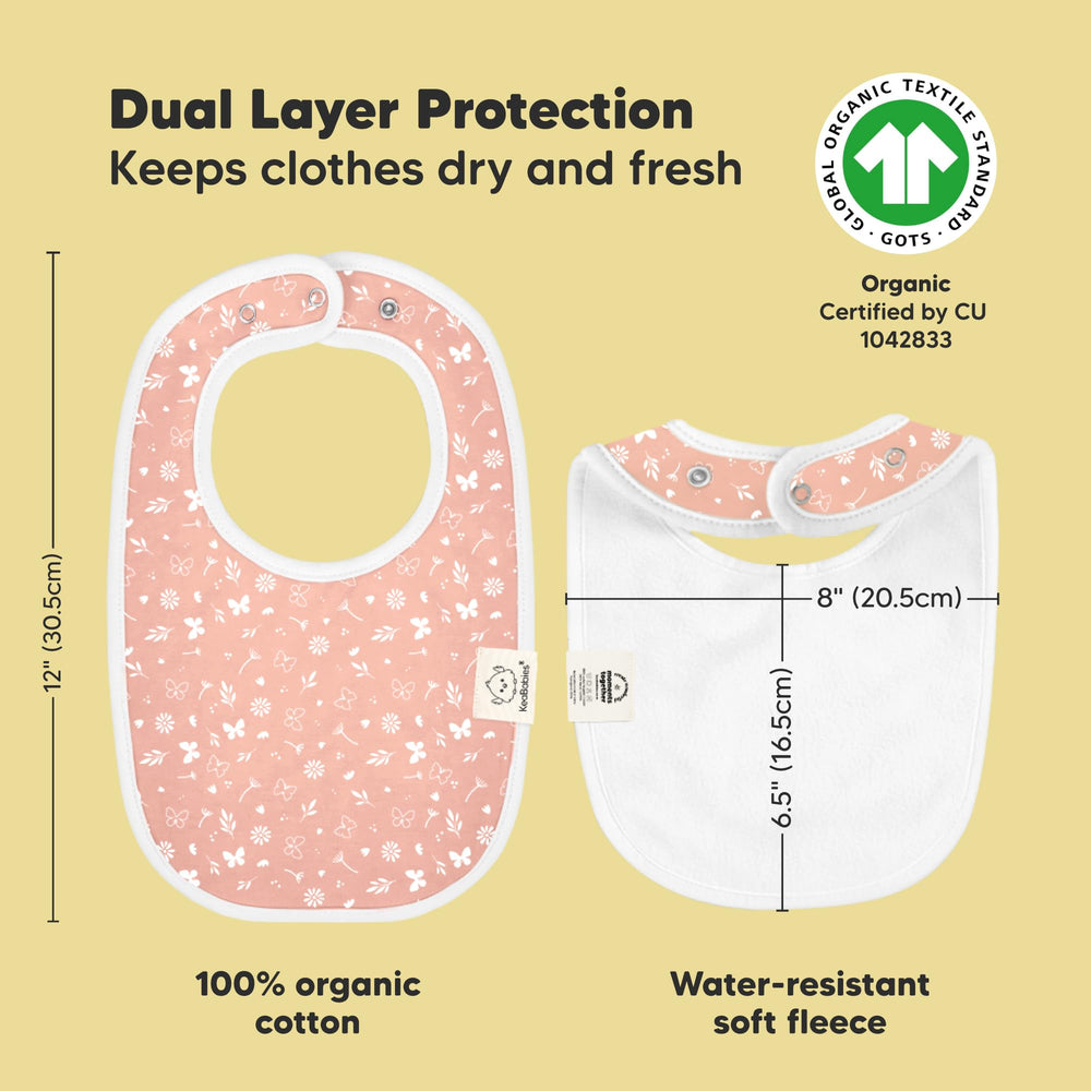 KeaBabies bibs full-torso coverage keeps outfits clean during meals.
