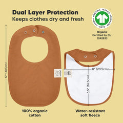 KeaBabies bibs provide large coverage on a baby's torso for mess-free meals