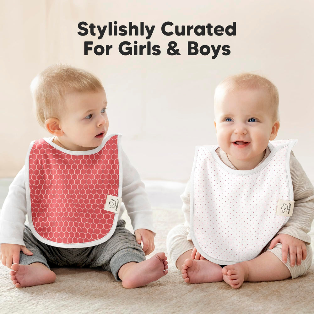 KeaBabies Hallo Bibs large torso coverage protects clothes from spills.