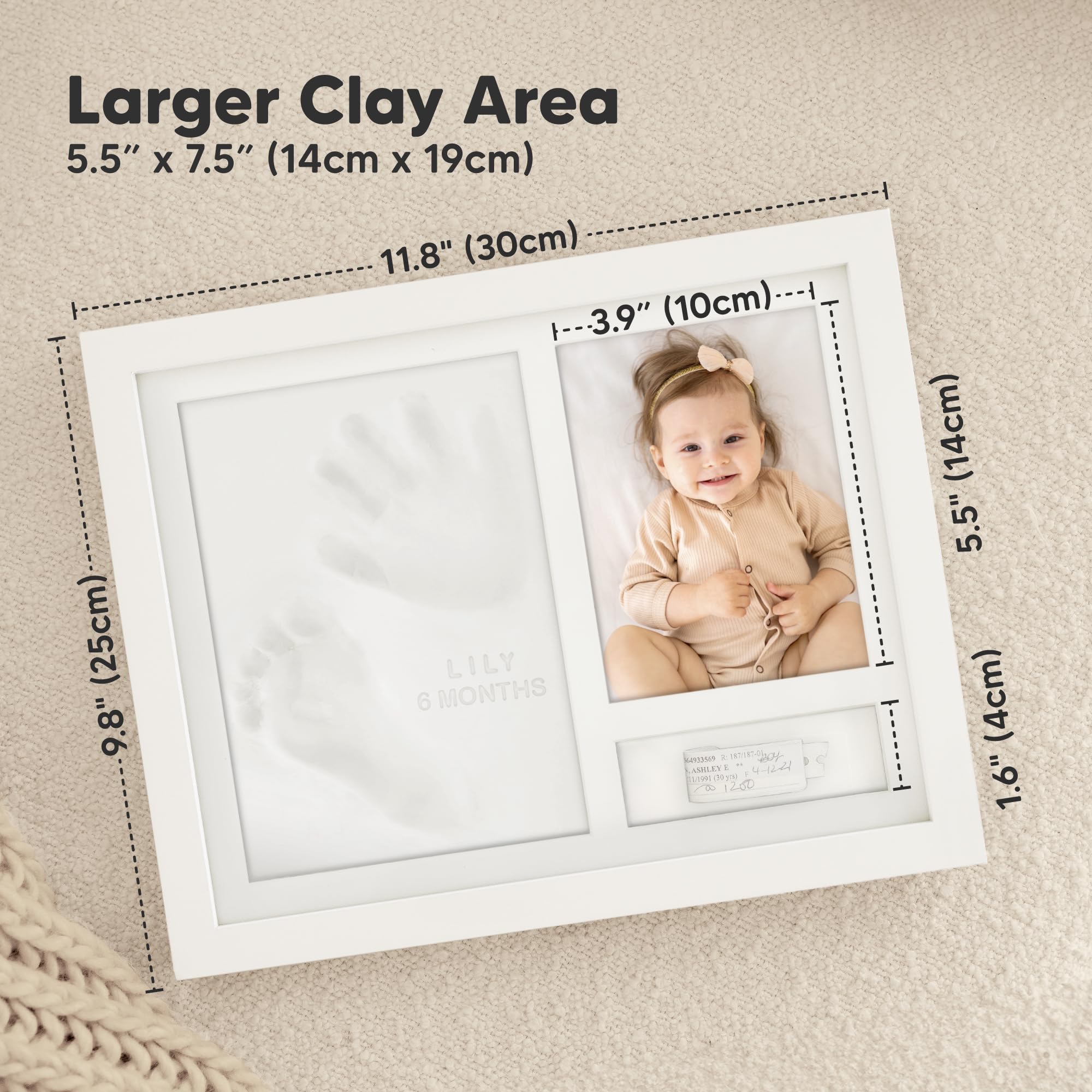 KeaBabies baby footprint example demonstrates accurate imprint preservation.