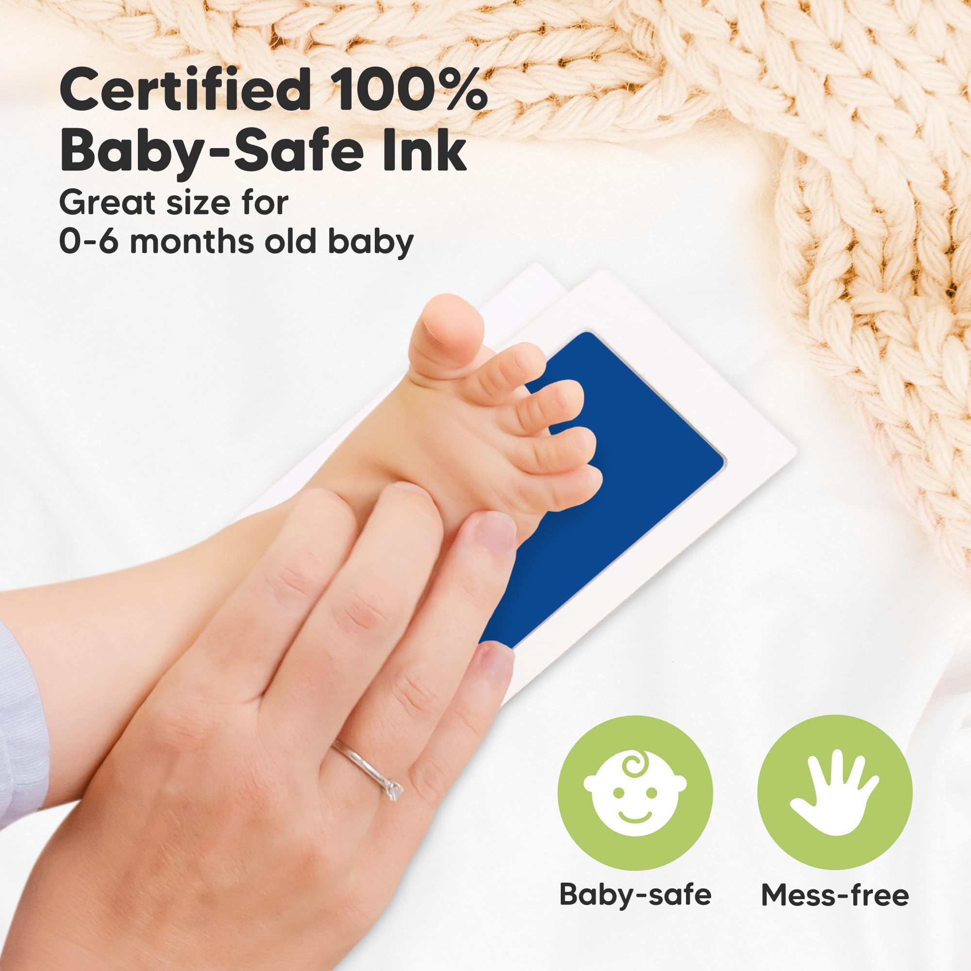 KeaBabies Baby Footprint Inkless preserves tiny footprints with crisp lines.