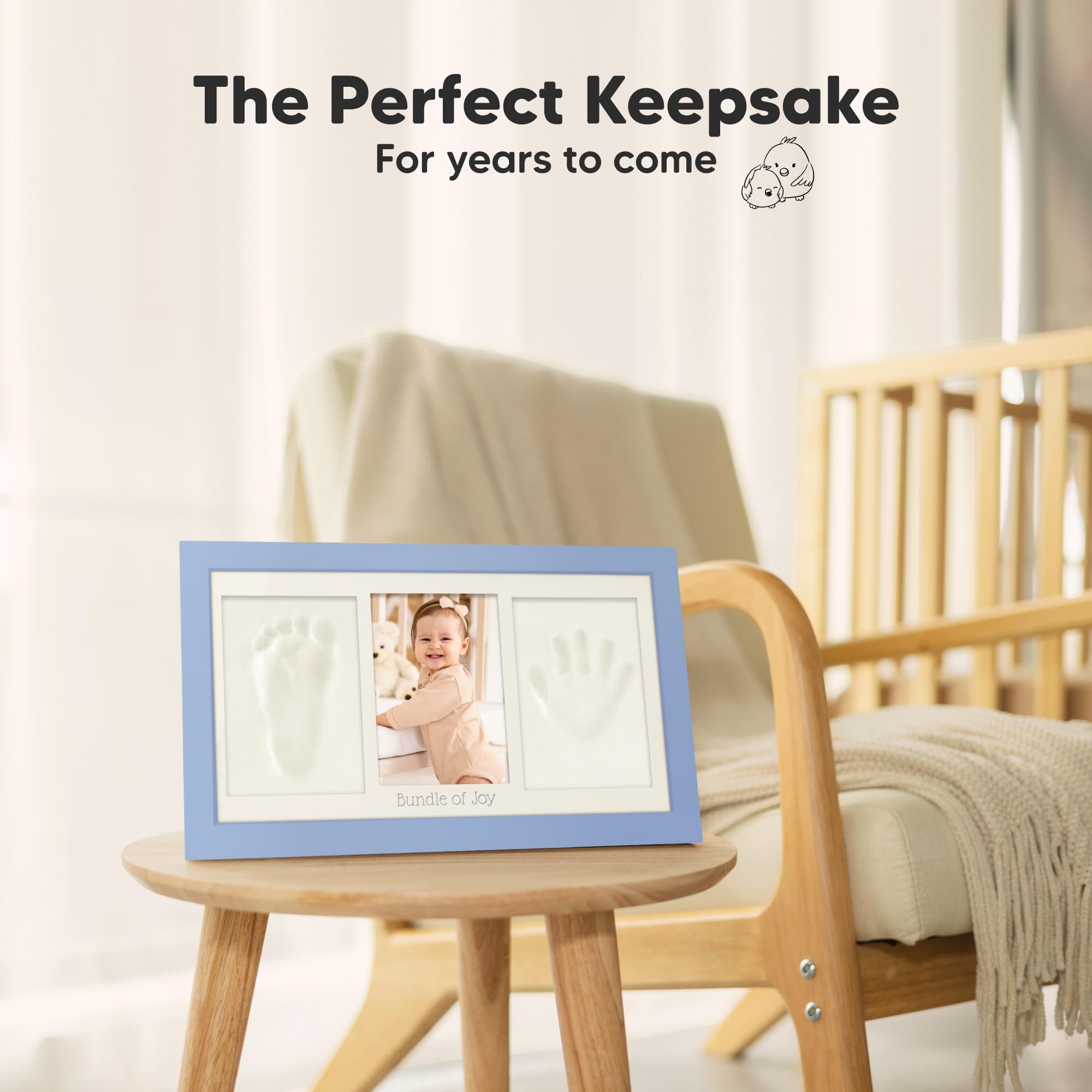 KeaBabies baby footprint kit prints ready for display