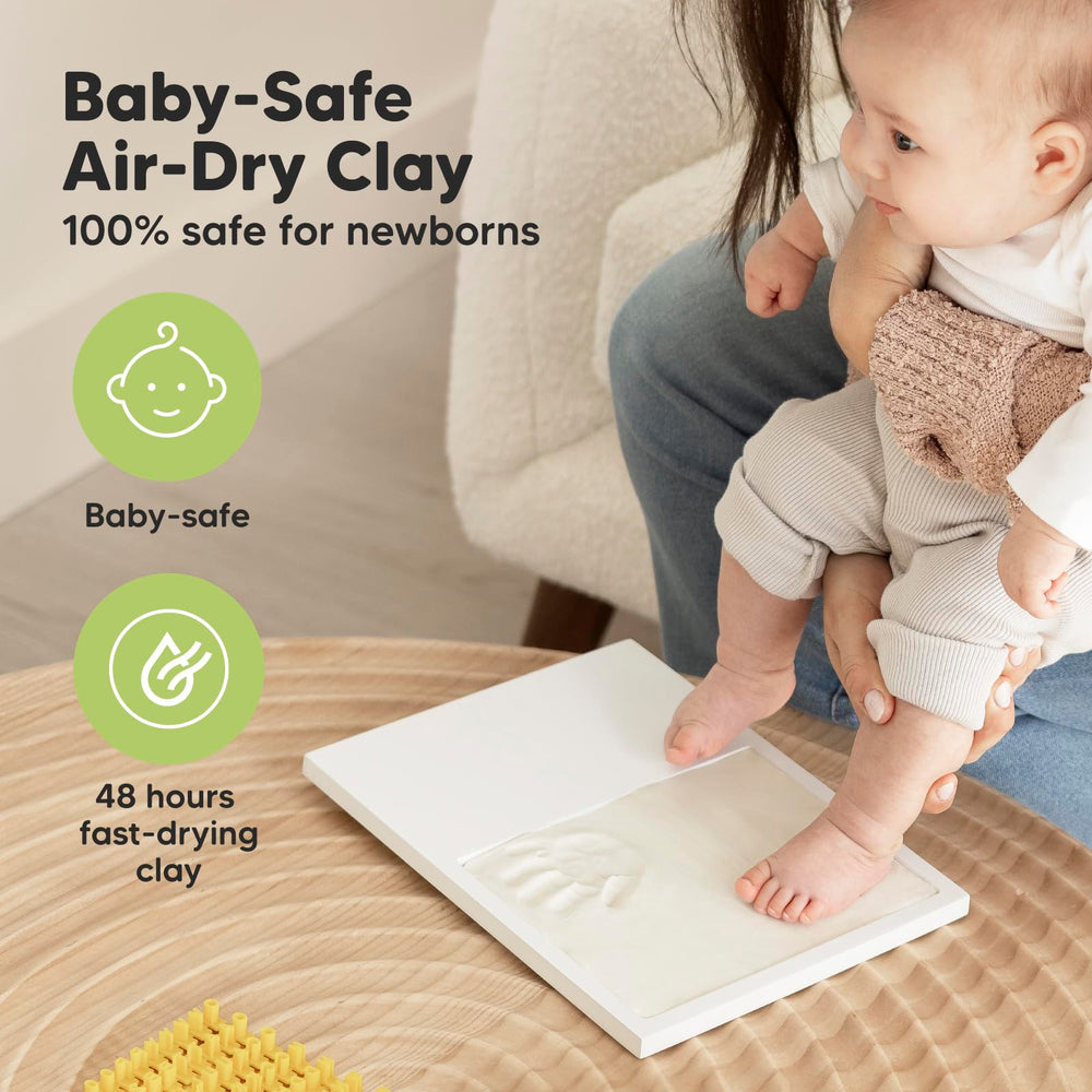 KeaBabies baby footprint kit setup — quick-dry clay for lasting mementos