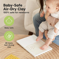 KeaBabies baby footprint kit setup — quick-dry clay for lasting mementos