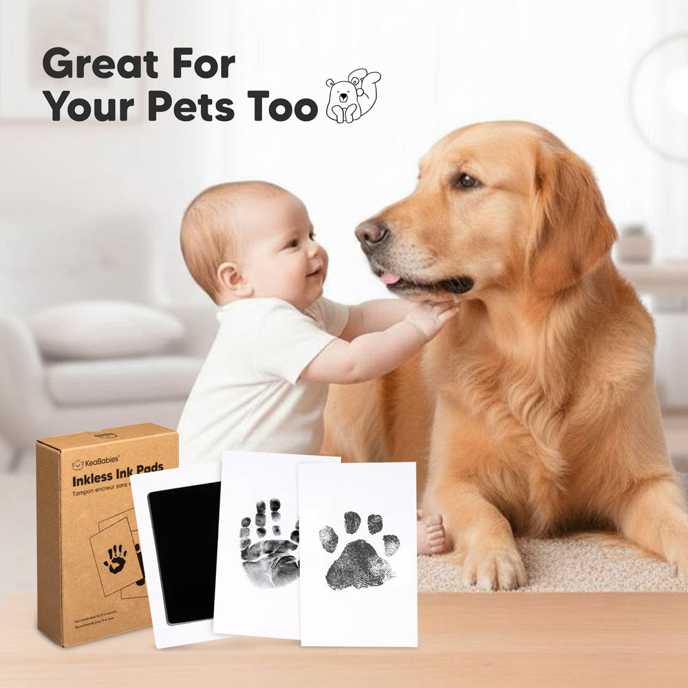 Keababies baby footprints on art cards: ready-to-display prints for nursery decor and memory keepsakes.