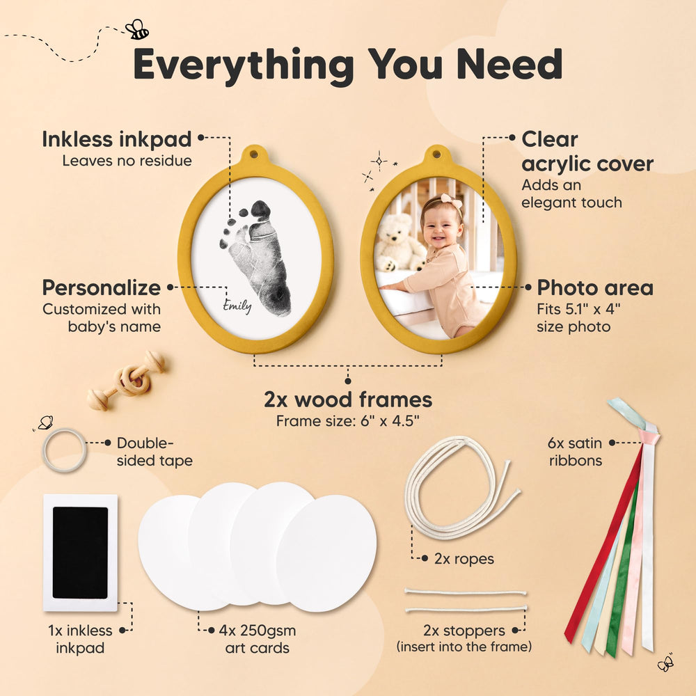 KeaBabies baby footprint ornament with mess-free keepsake option