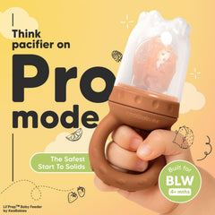 KeaBabies baby fruit feeder 2pk close-up shows soft silicone teat for gentle gums.