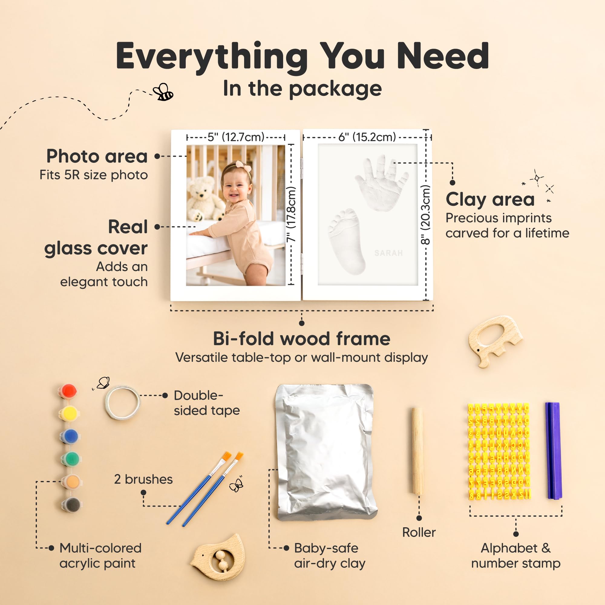 KeaBabies baby handprint clay setup—easy, mess-minimized keepsake creation.