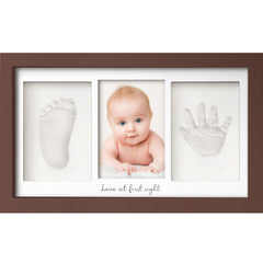 KeaBabies baby handprint frame cedar closeup shows durable keepsake for newborn memories.