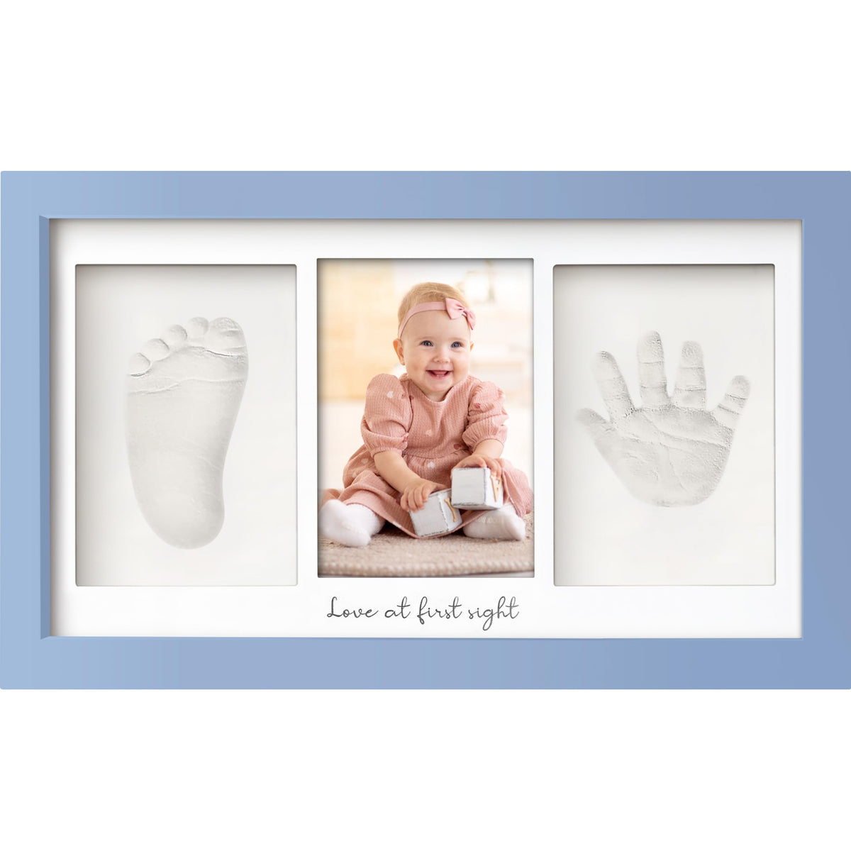 KeaBabies baby handprint frame in cornflower for nursery keepsake