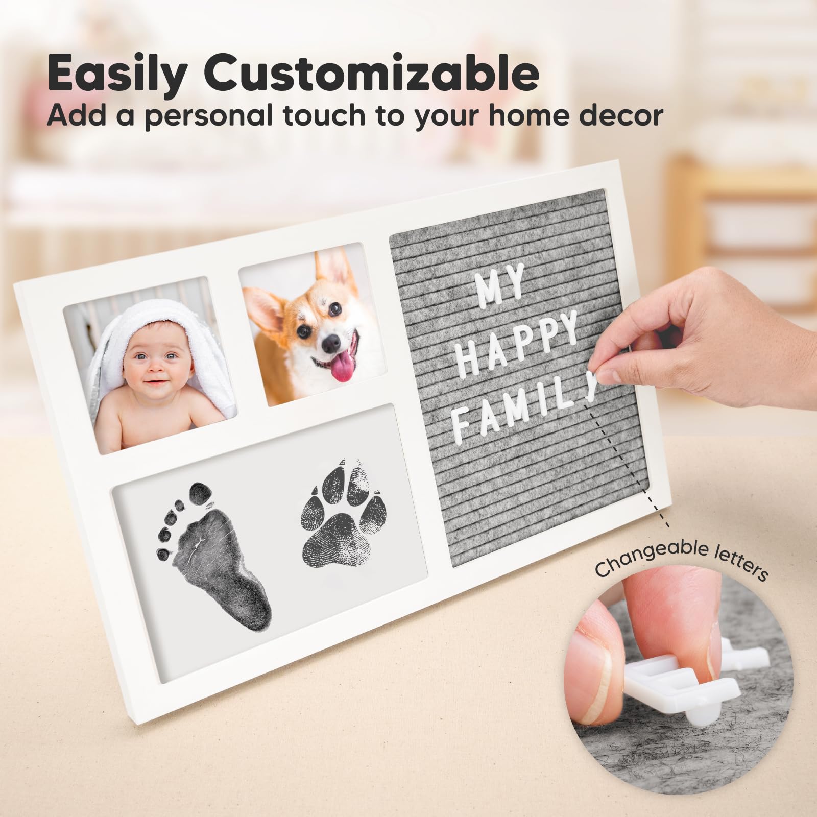 KeaBabies baby handprint imprint demonstrates detail-rich keepsake without ink mess.