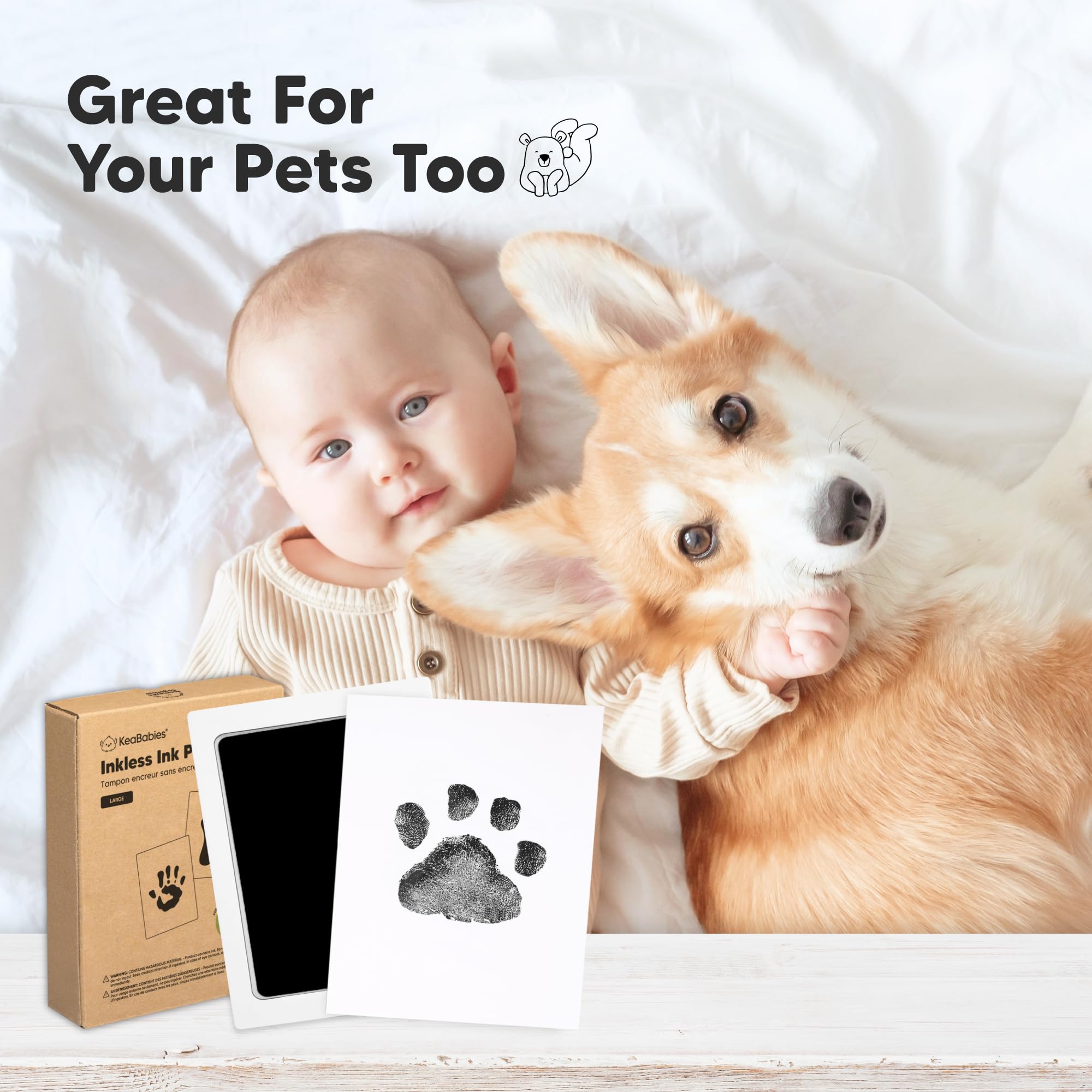 KeaBabies baby handprint imprint demonstrates quick clean keepsake capture.