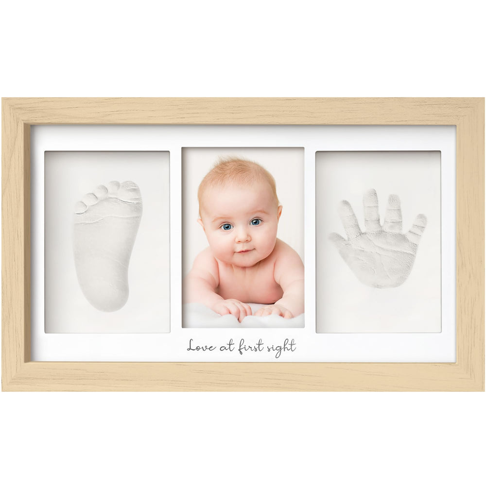 KeaBabies baby handprint kit in ash wood frame for a lasting memory