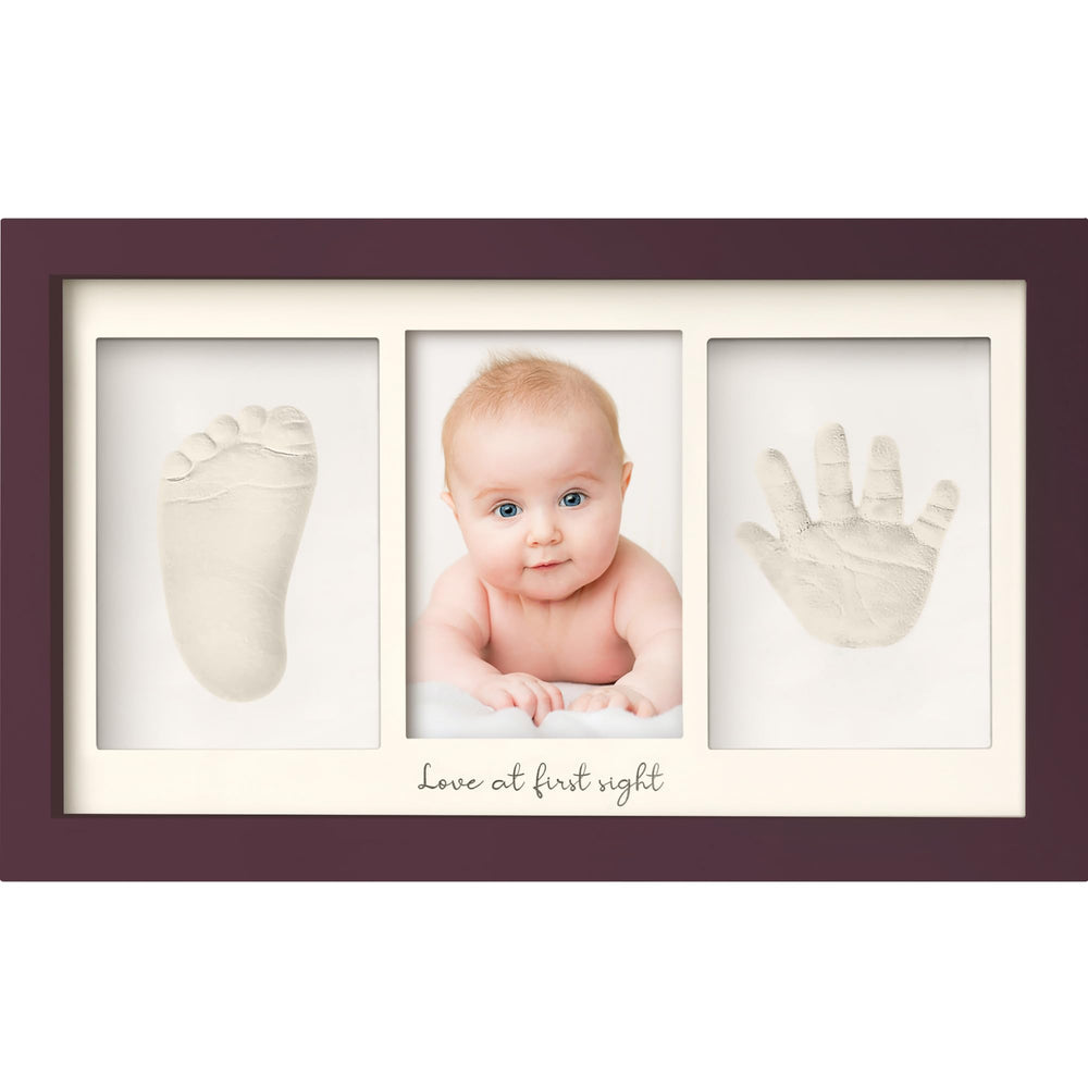 KeaBabies baby handprint kit close-up; protective glass keeps memories clean.