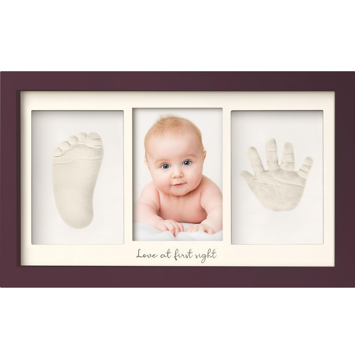 KeaBabies baby handprint kit close-up; protective glass keeps memories clean.