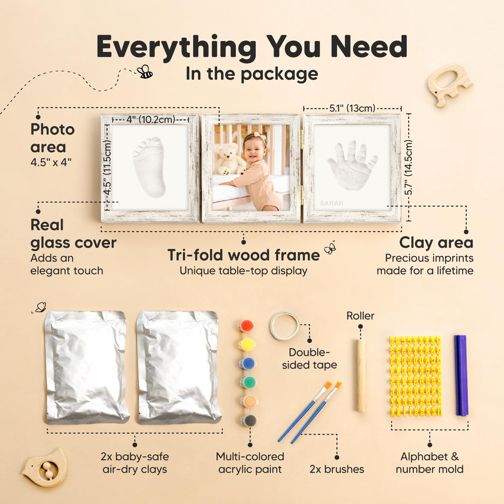KeaBabies handprint kit contents highlight all in one keepsake essentials for new parents