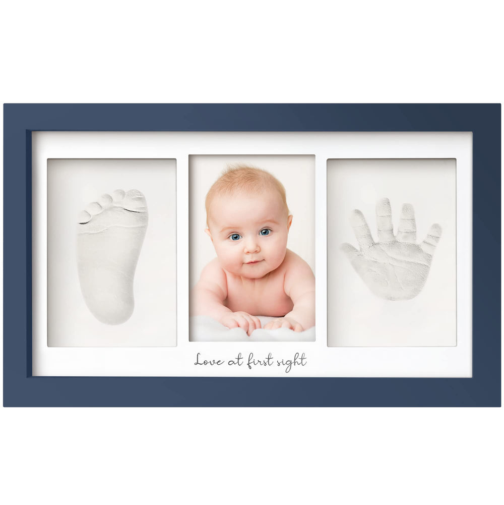 KeaBabies Baby Handprint Kit Midnight Blue frame—perfect newborn keepsake for nursery display.