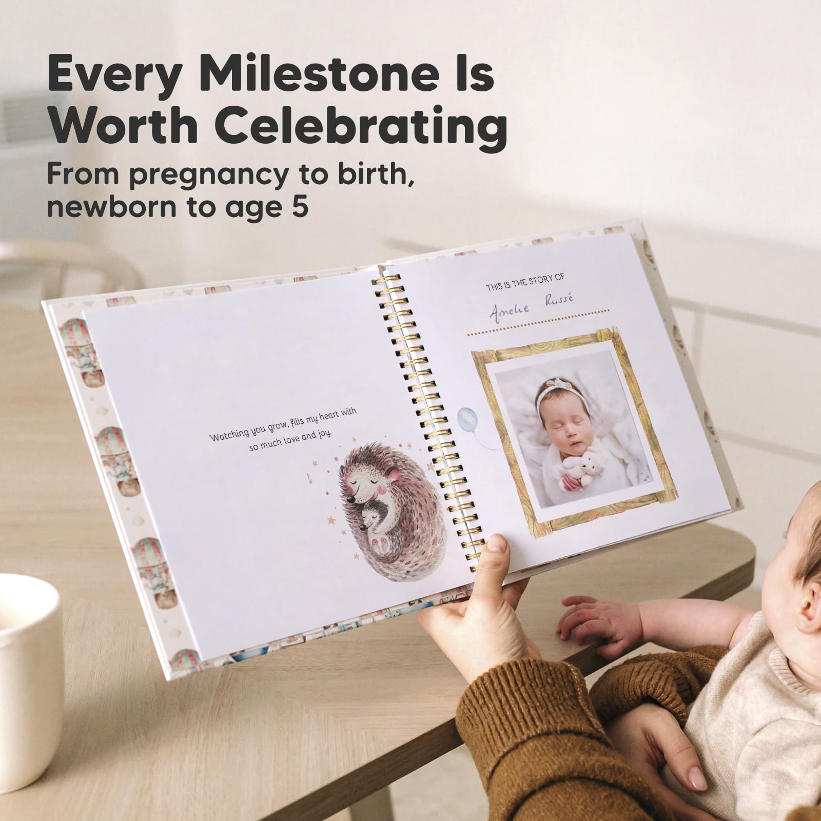 KeaBabies baby journal open, ready for milestones