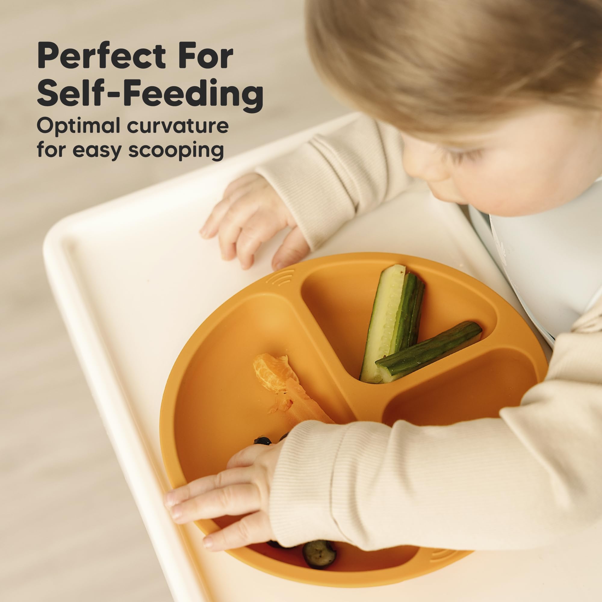 KeaBabies baby-led weaning-friendly plate supports self-feeding and exploration.