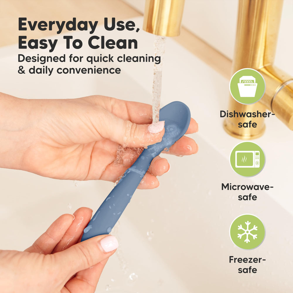 KeaBabies 3-pack spoons grow with your child from purees to soft solids.
