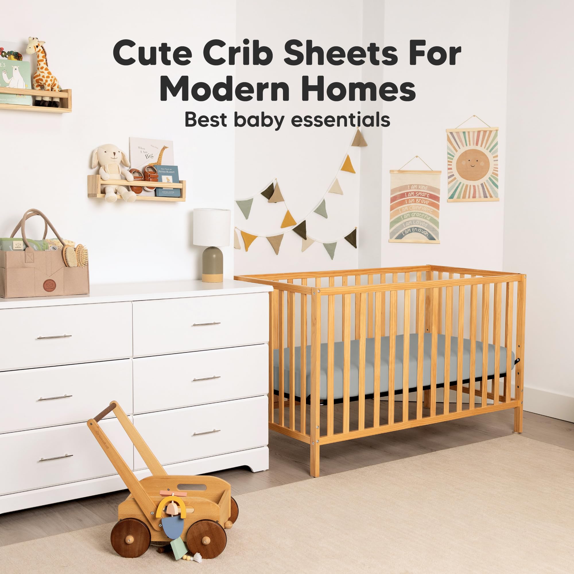 KeaBabies soft prints enhance baby bed aesthetics and daytime naps.