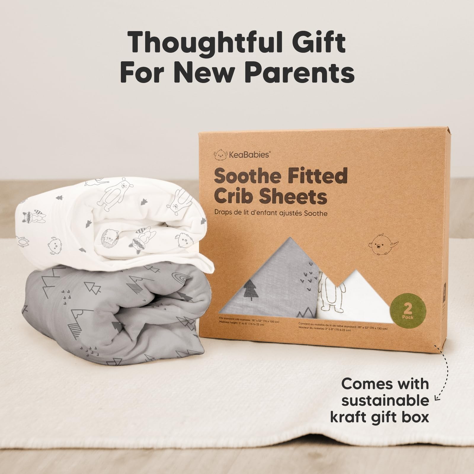 KeaBabies crib sheets in a cozy nursery scene for bedtime routines.