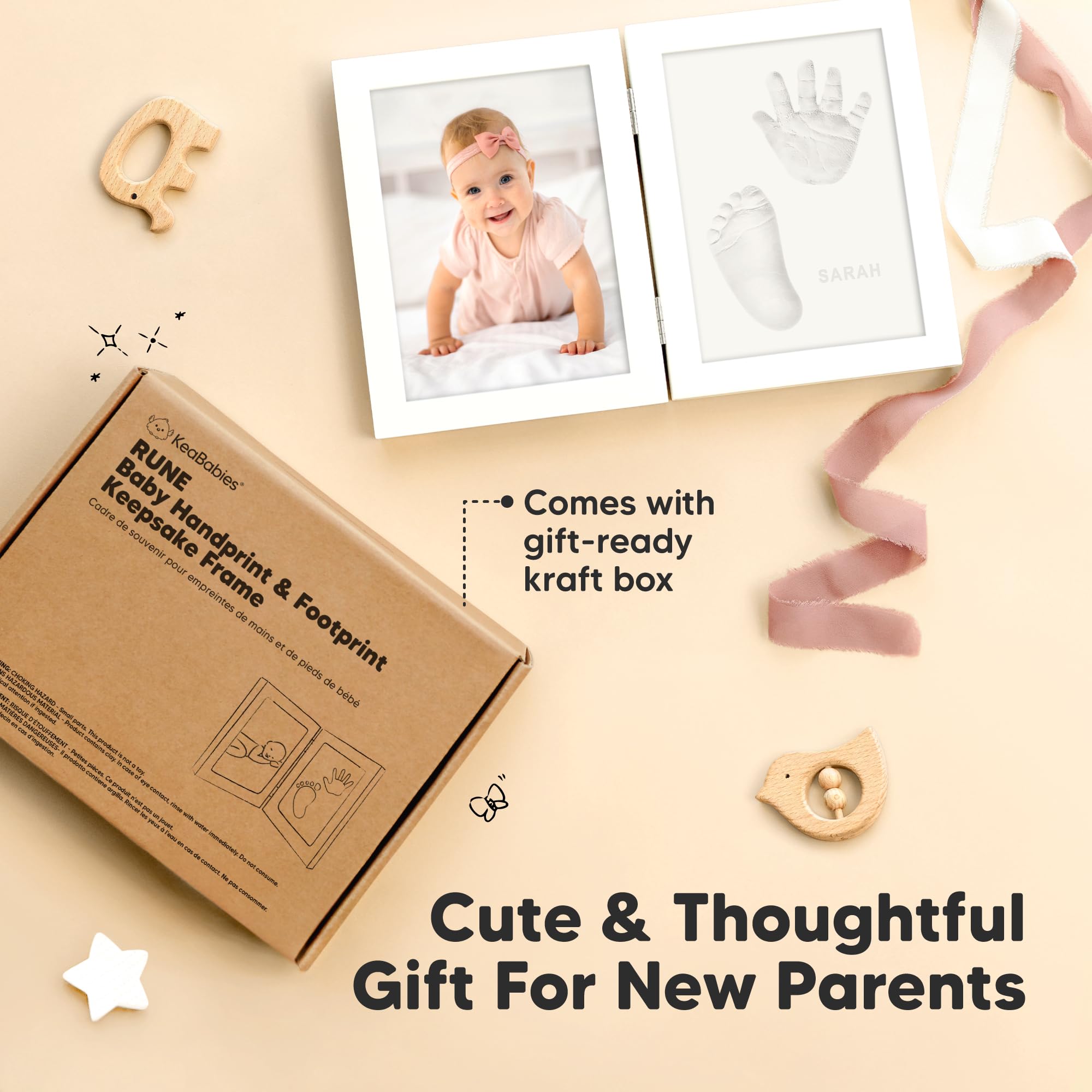 KeaBabies baby-safe air-dry clay—preserve prints without baking.
